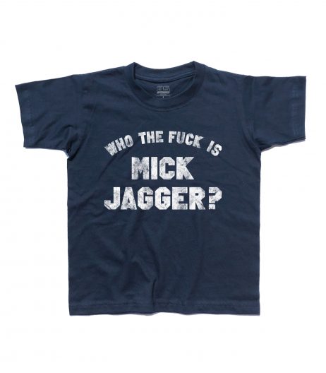 who the fuck is Mick Jagger t-shirt bambino ispirata alla t-shirt indossata da Keith Richards