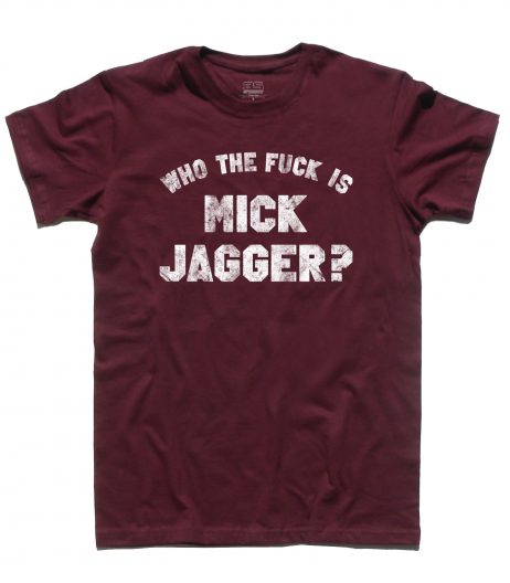 who the fuck is Mick Jagger t-shirt uomo ispirata alla t-shirt indossata da Keith Richards