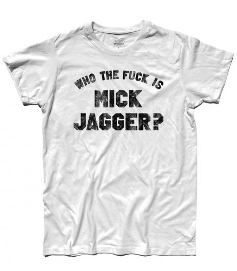 who the fuck is Mick Jagger t-shirt uomo ispirata alla t-shirt indossata da Keith Richards