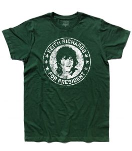 Keith Richards for President t-shirt uomo verde - Votate per lui! | 3stylershop.it